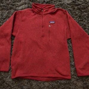 Deep Red 1/4 zip Patagonia sweater